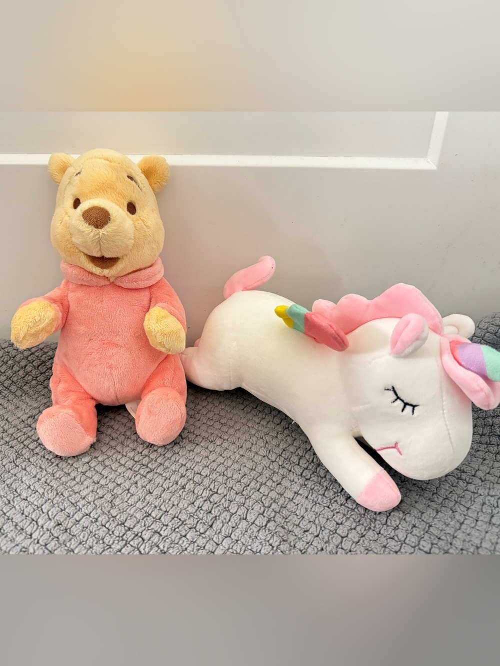 Disney Pink Winnie the Pooh and Unicorn plush toy